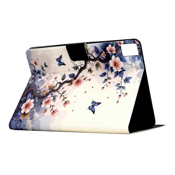 Stativfodral med mönstertryck i läder för Lenovo Tab M11/Xiaoxin Pad 11 2024 med automatisk väckning/... Multicolor Pink Flower