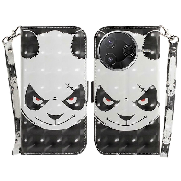Xiaomi Poco F7 Pro 5G/ F7 Ultra 5G/ Redmi K80 Pro 5G/ K80 5G -kotelo, kuvioitu nahkainen lompakko Multicolor Angry Panda