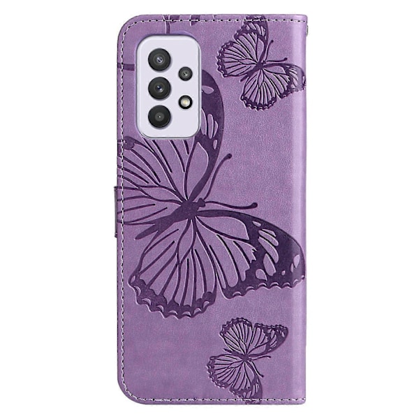 KT Imprinting Flower Series-2 Präglad Fjäril Magnetlås Ställ Plånbok PU Läder Telefon