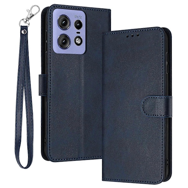 Til Motorola Edge 50 Pro 5G Etui Kalvetekstur Læder Stand Wallet Anti-fald Telefoncover Multicolor Style C