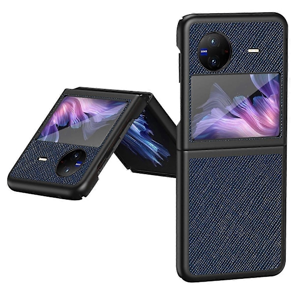 Iskunkestävä puhelinkotelo vivo X Flip -puhelimelle, ristikkäinen kuvio, kumipinnoitettu PU-nahkapäällysteinen PC-takakansi Multicolor Style C