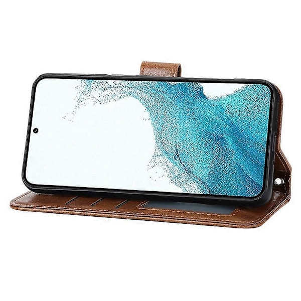 Til Samsung Galaxy S23 FE Etui Lynlås Pung PU Læder Støtteben Mobiltelefon Cover med 2 Stropper Multicolor Style E