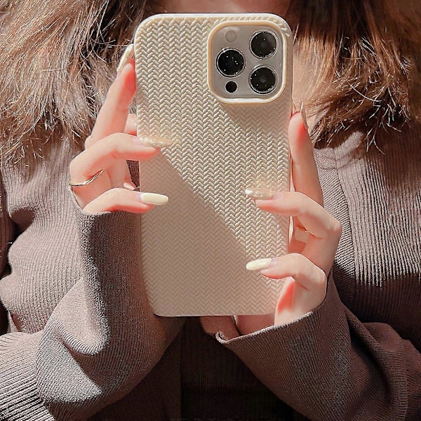 Skal till iPhone 15 Pro Vävstruktur Mjuk TPU Anti-repor Telefonskydd Multicolor Style A