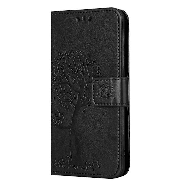 Til Samsung Galaxy A15 5G Etui Ugle Træ Præget Læder Flip Telefon Cover med Pung Multicolor Style F