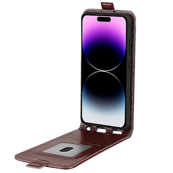 iPhone 15 Pro pystysuuntainen läppäkotelo TPU+PU-nahkainen puhelinkuori matkapuhelimen suojus korttipaikoilla Multicolor Style A