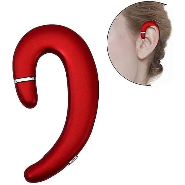 Öronkrok Bluetooth trådlösa hörlurar, headset utan öronpropp med mikrofon, ljudreducerande hörlurar med enstaka öron, smärtfri bäring Red
