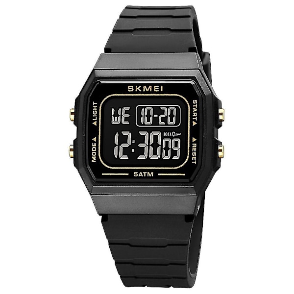 Skmei 1683 LED Digital Display Elektronisk Ur Black Gold and Black