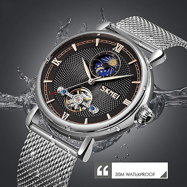 Skmei 9220 Automatic Hollow Mechanical Watch - Rosa färg