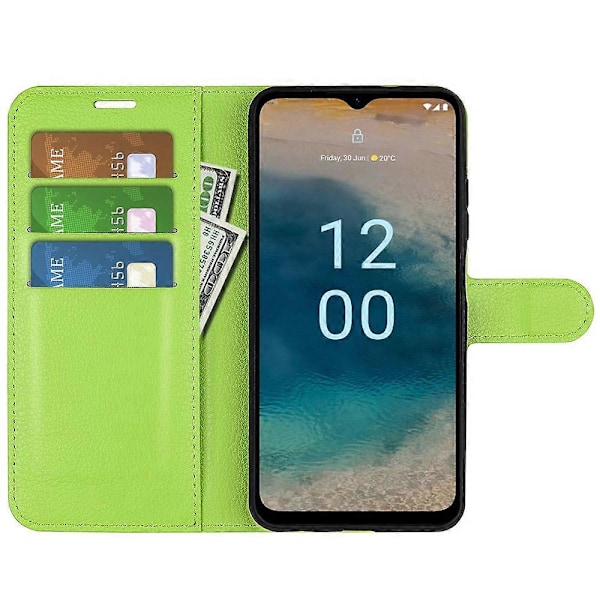 PU-nahkakuori Nokia G22 -puhelimelle, naarmuuntumaton suojakotelo lompakolla ja jalustalla Multicolor Style F