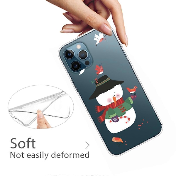 iPhone 16 Pro -kuori, jouluaiheinen pehmeä TPU-puhelinkuori - Orava Multicolor Snowman