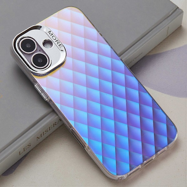 Skal för iPhone 16 Plus Silikon+PC IMD Lasertextur Matt Telefonskydd-AK6 Multicolor AK5