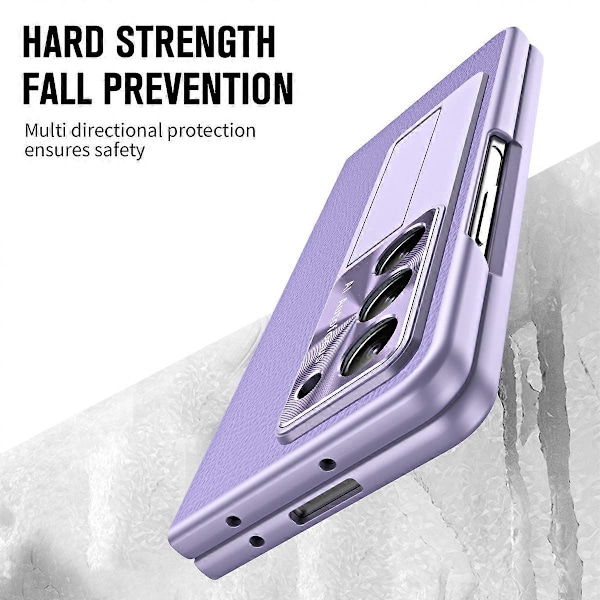 För Samsung Galaxy Z Fold5 5G Läder PC Fodral Stötsäkert Ställ Telefonskal Multicolor Style F