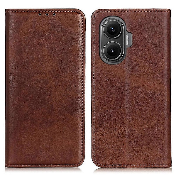 Til Xiaomi Redmi Turbo 4 Pro 5G/ Poco F7 5G Etui Split Læder Flip Wallet Telefon Cover Multicolor Coffee