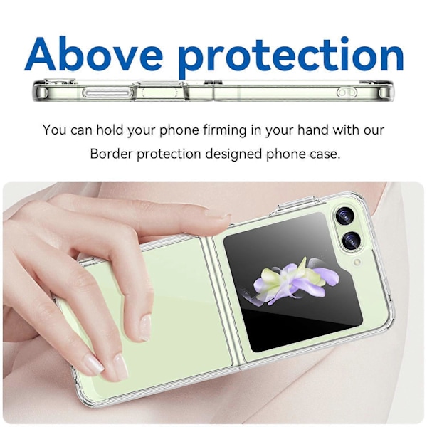 Til Samsung Galaxy Z Flip5 5G Mobiltelefon Bagcover Klar Beskyttende Stødsikker TPU+Akryl Case Multicolor Style F