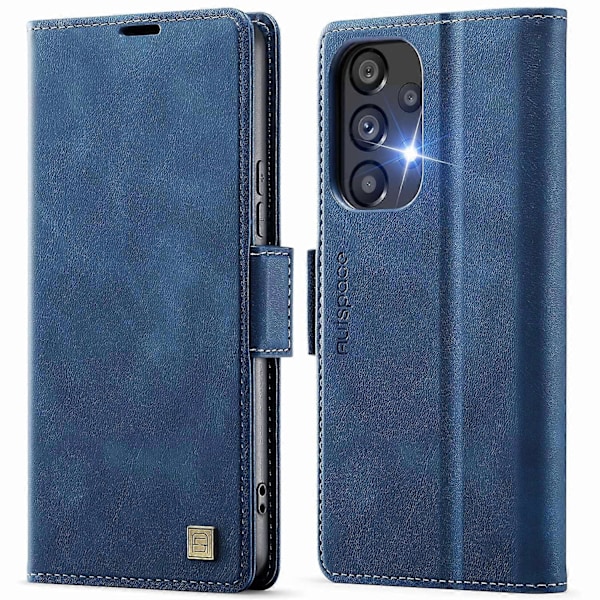 Samsung Galaxy A33 5G -kotelo AUTSPACE A11 RFID-suojattu retro nahkainen matkapuhelinlompakkokotelo Multicolor Blue