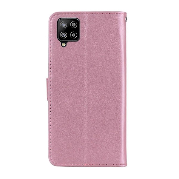 Ugle Prægning Rhinestone Dekoration Læder Telefon Cover til Samsung Galaxy A12 Stand Shell