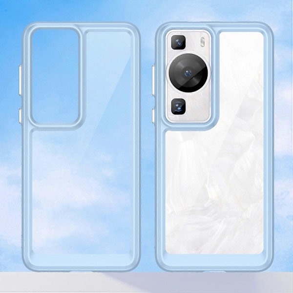 Telefondeksel med hevet kant for Huawei P60/P60 Pro, TPU+Akryl Telefonskall Fallbeskyttelsesdeksel Multicolor Style C