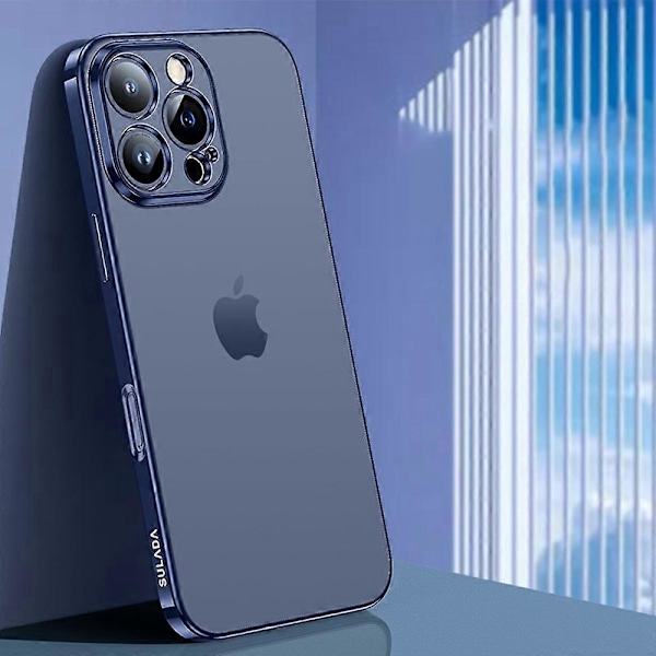 SULADA Skal för iPhone 16 Pro Elektropläterad AG Matt Anti-Fingerprint TPU Telefonfodral - Svart Multicolor Blue