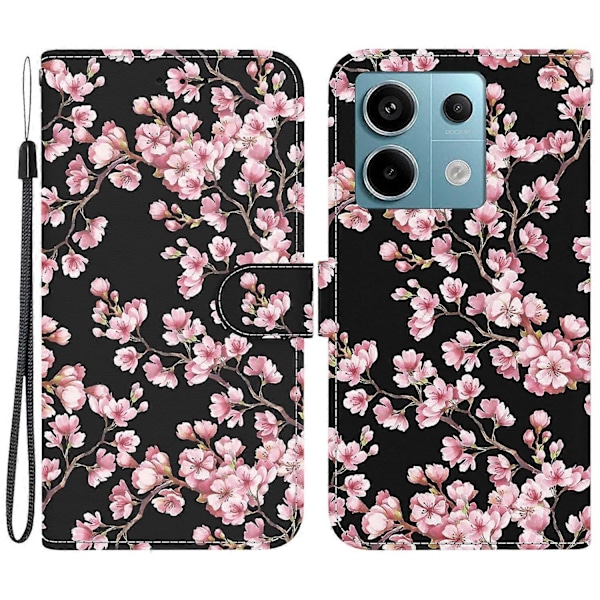 Pung Etui til Xiaomi Redmi Note 13 Pro 5G/Poco X6 5G Telefon Læder Cover Mønster Print Multicolor Plum Blossom