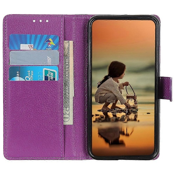 För iPhone 14 Pro 6.1 tum Slitstarkt PU Läder Fodral Ställ Magnetiskt Skyddande Plånboksfodral Multicolor Style C
