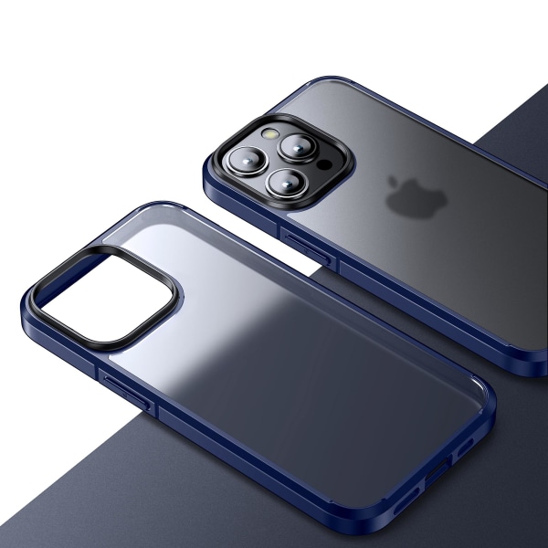 For iPhone 15 Pro Max Matt Serie Anti-ripe PC+TPU Telefondeksel Mobiltelefon Beskyttelsesdeksel Blue