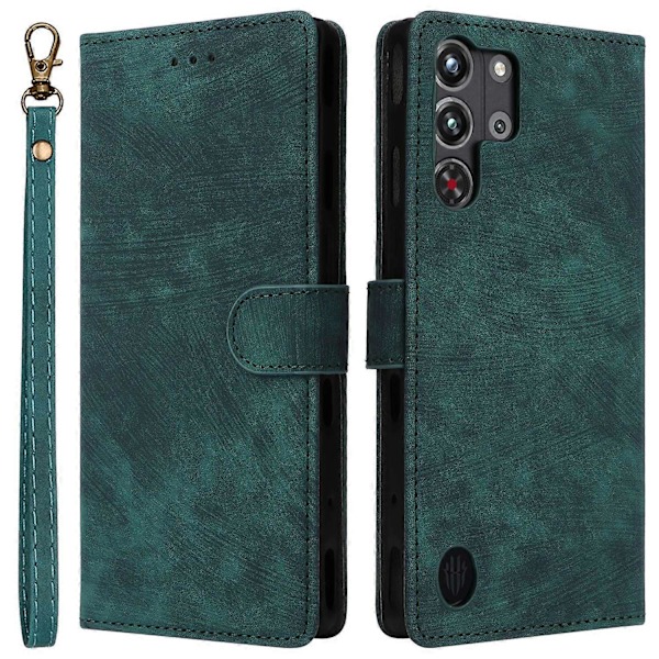 Til ZTE nubia Red Magic 10 Pro 5G/10 Pro+ 5G Wallet Case RFID-blokering PU Læder Cover Stand View Multicolor Green