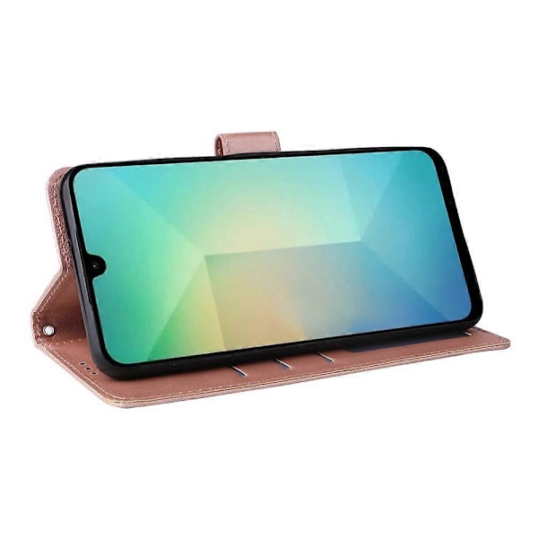 Samsung Galaxy A26 5G -kotelo, lompakkomallinen, jalustalla, PU-nahkainen puhelinkotelo - Musta Multicolor Rose Gold