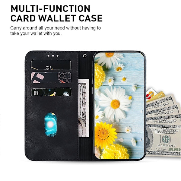 För Samsung Galaxy S23 FE Präglat Liljeblomma Smartphone Skal PU Läder Ställ Plånboksfodral Multicolor Style A