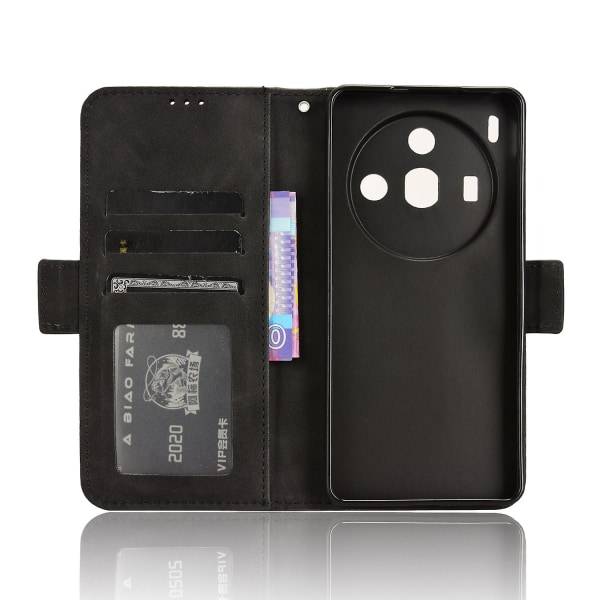 För Zte Nubia Z50s Pro 5g Pu Läder Stativ Cover Flera kortplatser Plånbok Folio Phone case Black