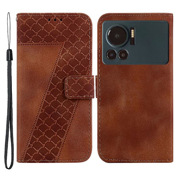 För Infinix Note 12 Vip 4g Tpu+pu Cover Stativ med tryckt plånbok Phone case Shell Brown