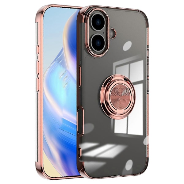 iPhone 16 Plus -kotelo, galvanointi, jalusta, TPU-puhelinkuori, magneettinen autoteline Multicolor Style C