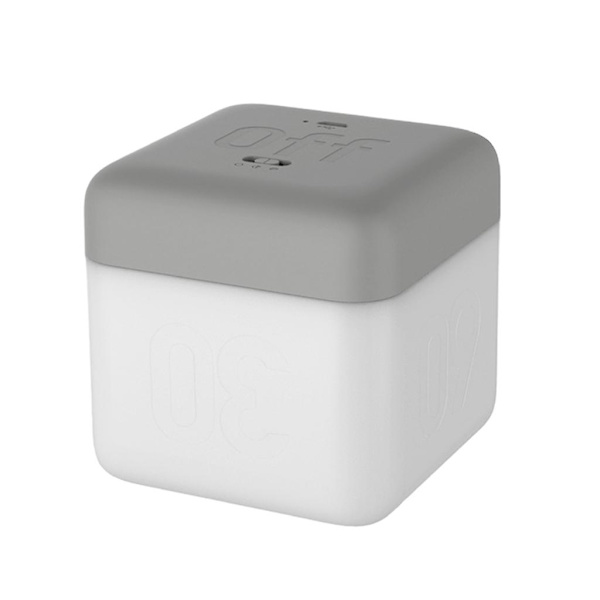 Ajastettava LED-yövalo, USB-ladattava, neliönmuotoinen, käännettävä kytkin, säädettävä kirkkaus Gray