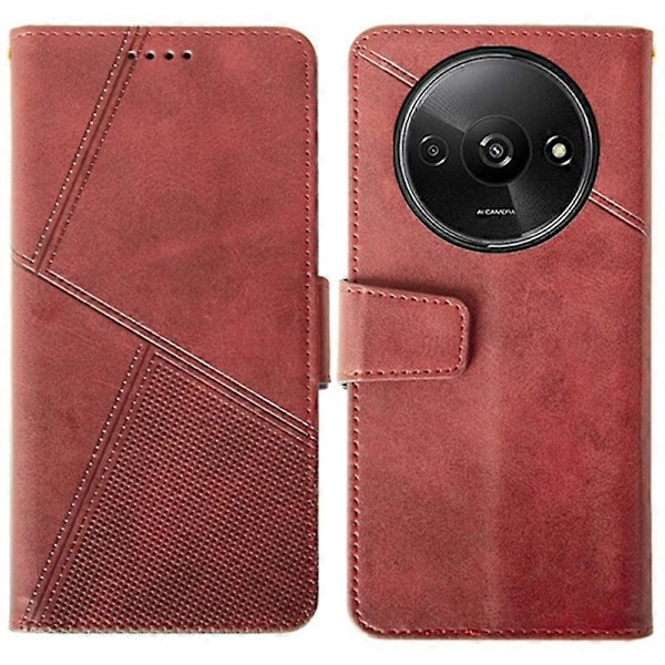 IDEWEI Fodral för Xiaomi Redmi A3 4G/Poco C61 4G Kalvtextur Plånbok PU Läder Flip Telefonfodral Multicolor Style D