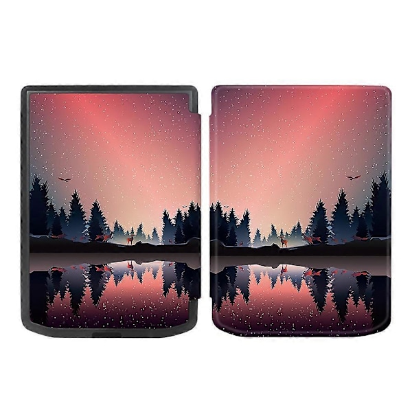 Læderetui til PocketBook Verse Pro E-læsercover med automatisk dvale/vækning - tid til at rejse Multicolor Nightfall