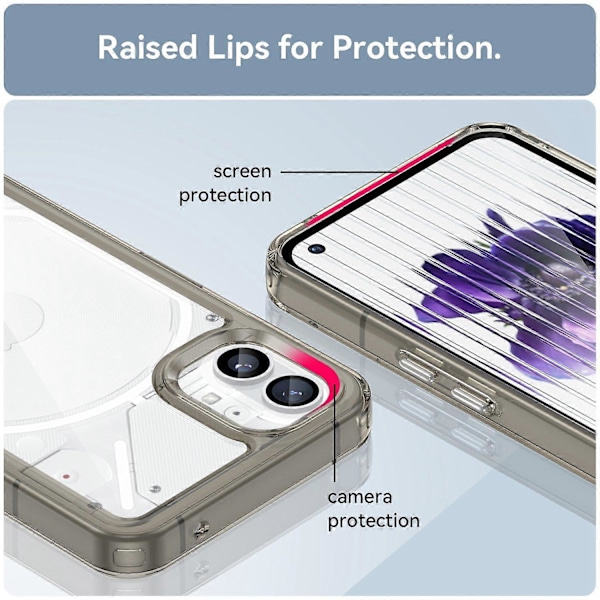 Telefoncover til Nothing phone (1) 5G, ridsefast hybrid TPU+akryl bagcover Multicolor Style F