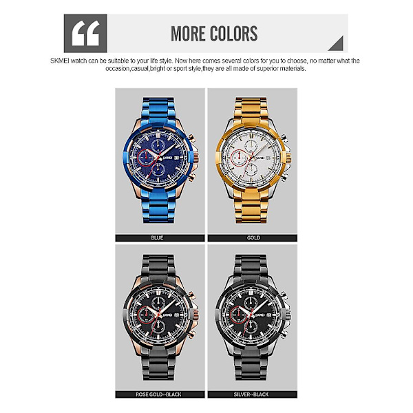 Skmei 9192 Men Luminous Quartz Watch Gold