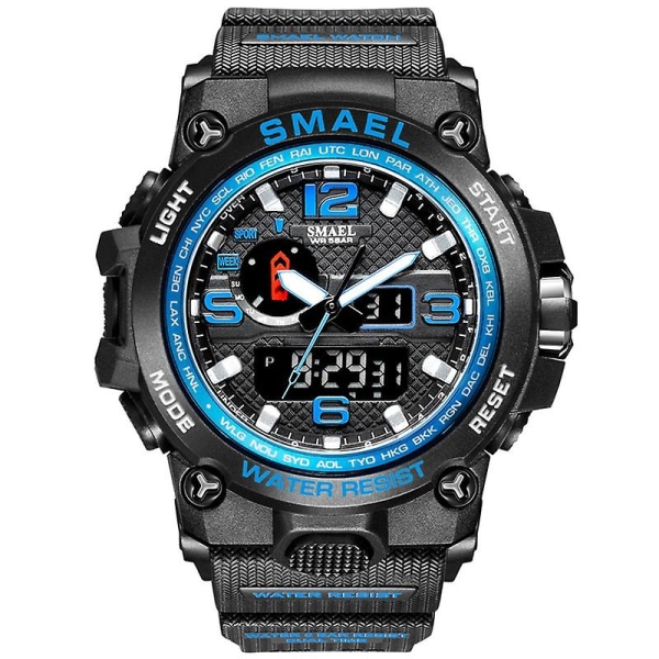 Smael 1545d Nattljus Vattentät Outdoor Watch Röd Blue