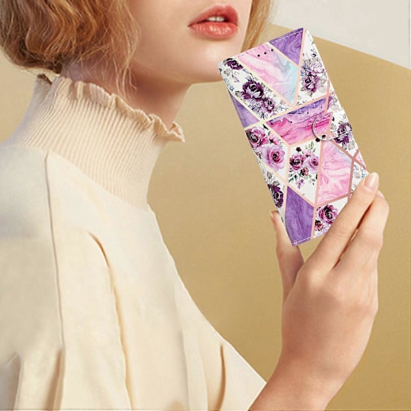 PU Læder Wallet Cover med Mønsterprint og Flip Stand til Xiaomi Redmi Note 12S 4G Multicolor Style E