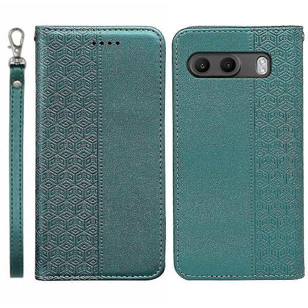 Plånboksfodral för OnePlus Nord 4 Stark Magnetisk Rutig Prägling Läder Flipfodral Multicolor Green