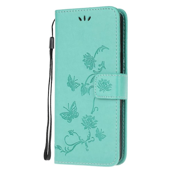 Præget Sommerfugl Blomst Læder Wallet Stand Telefon Cover til Samsung Galaxy Xcover 5 Multicolor Style E