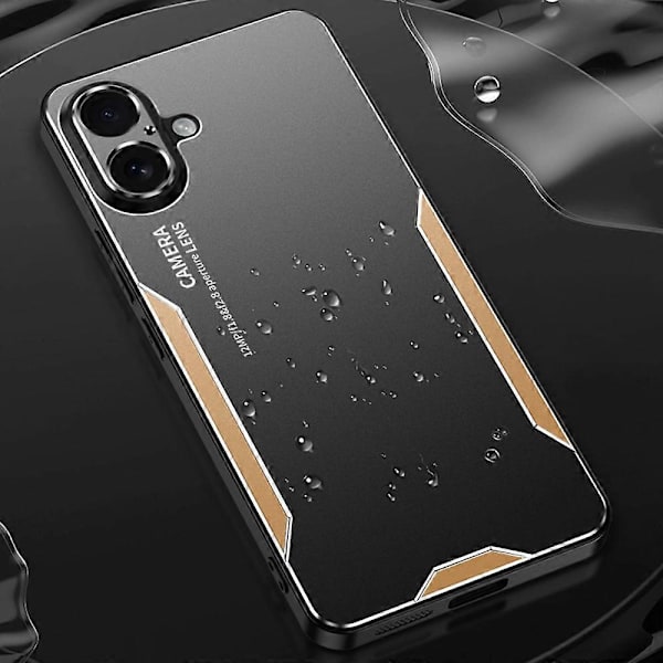För iPhone 16 Plus Mobilskal Aluminiumlegering+TPU+PC Baksida Multicolor Style A