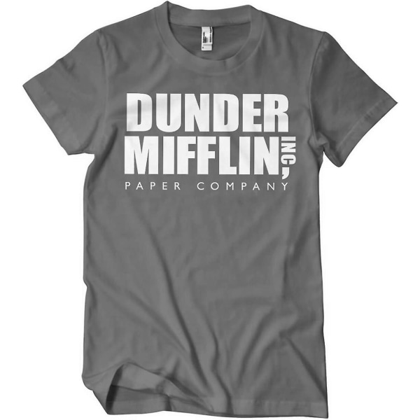 Dunder Mifflin Inc. Logo T-shirt herr - vuxen, 3xl Dark Grey XL