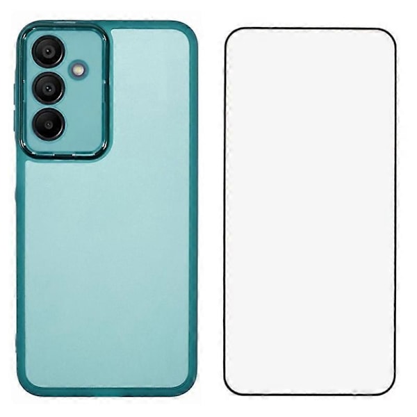 WANLONFENG DKSM -sarja Samsung Galaxy A16 5G/A16 4G -puhelimelle, sähköpinnoitettu kehys karkaistulla lasilla Multicolor Transparent Army Green
