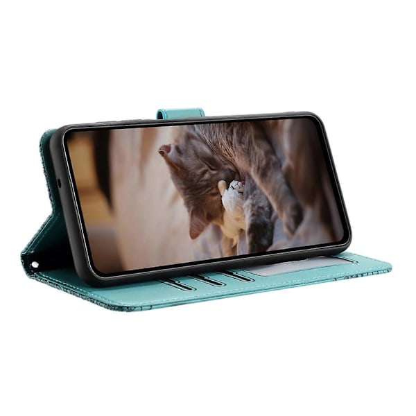 Skal för Xiaomi Redmi Note 14 Pro 5G med handledsrem Läder Telefonskydd Vägg Katter Mönster Multicolor Style B