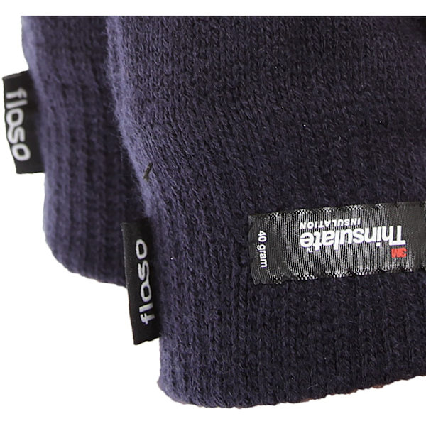FLOSO Thinsulate Termiska Fingerlösa Handskar för Herrar (3M 40g) One Si Navy Navy One Size Fits All