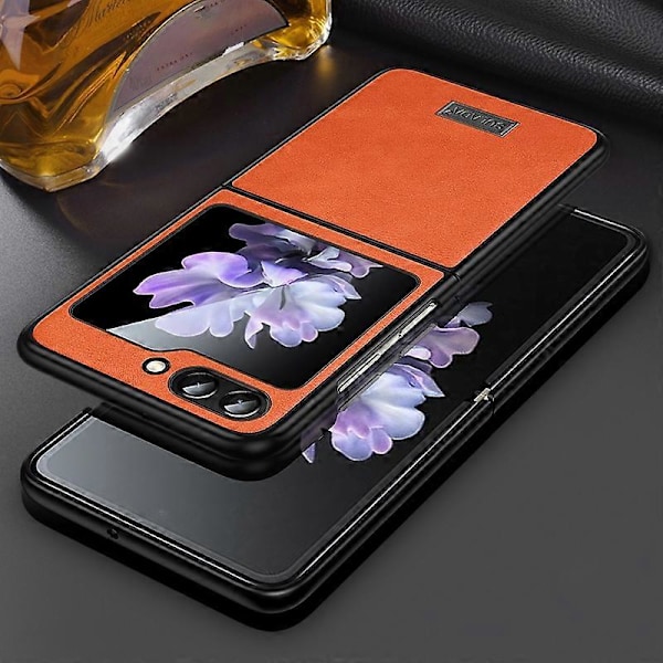 SULADA Skal för Samsung Galaxy Z Flip5 5G Anti-scratch PU-läderbelagt TPU-skydd Multicolor Style A