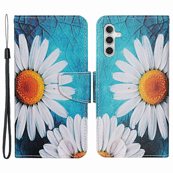 Til Samsung Galaxy A25 5G Etui Mønsterprint Kryds Tekstur Cover Multicolor Large Chrysanthemum