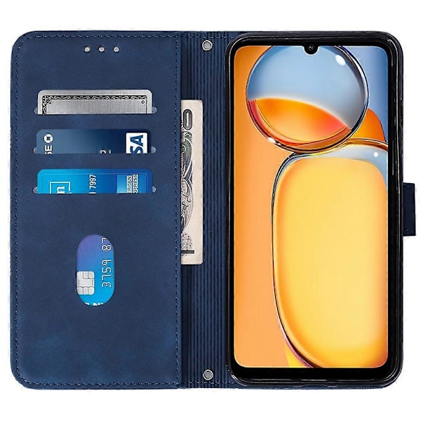 Læder Wallet Case med skulderrem til Xiaomi Redmi 13C 4G/13C 5G/13R 5G/Poco M6 5G/Poco C65 4G Multicolor Sapphire