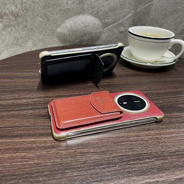 DENIOR Magnetisk etui i ægte okselæder med PC-støttefod til Huawei Mate 70 Pro/70 Pro+ Multicolor Style A