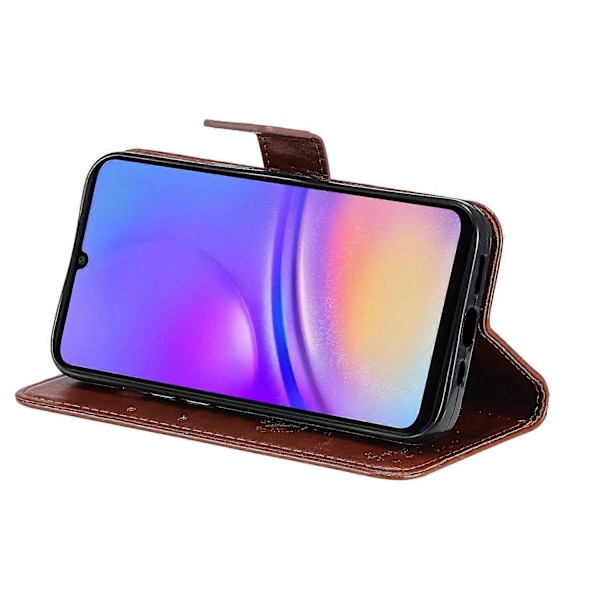 KT Imprinting Flower Series-3 til Samsung Galaxy A06 Etui Katte Træ Mønster Flip Læder Telefon Cover Multicolor Style H